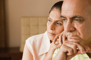 Insolvency Solicitors. Photo of worried couple.