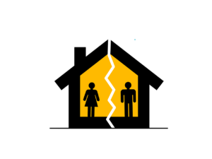 Splitting Equity After Separation. Family law solicitors. Image of split house Splitting Equity After Separation. Family law solicitors. Image of split house